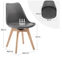 4 unids/set sillas de comedor giratorias modernas sillas tapizadas sillas de comedor de cuero sintético de madera maciza para cocina sala de estar - details 1