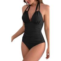 Traje de Baño Vintage Adelgazante de Una Pieza 2024 Traje de Baño Sexy para Mujeres en Negro y Blanco Moda de Playa XXL - details 7