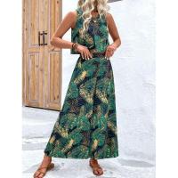 Conjunto de verano para mujer 2025 de dos piezas con estampado floral y camiseta sin mangas. - details 8