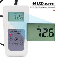 Medidor de punto de rocío de madera, higrómetro Digital con pantalla retroiluminada, probador de temperatura de humedad para pared de cuero textil - details 5