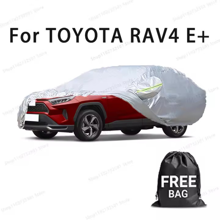 Funda para coche para TOYOTA RAV4 E+ Funda completa Funda protectora solar impermeable Accesorios para coches resistentes a los arañazos-Plata - 1