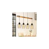 Lámpara de pie vintage de madera con 2 focos, diseño industrial, de metal y madera, incluye interruptor, color negro, casquillo E27, altura: 151 cm, sin bombilla - details 17