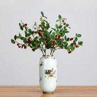 Ramas artificiales de frambuesa de tacto Real, simulación hecha a mano de plástico, frutas de arándano, tallo de fruta roja falsa elegante - details 1