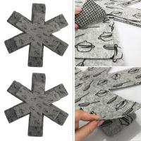 Protectores de sartén antiarañazos para ollas, almohadillas divisoras antiadherentes con estampado gris, 5 piezas - details 0
