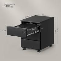 Archivador Móvil con Cerradura Cajonera con Ruedas para Archivos A4 Mueble Archivador Metálico para Oficina Blanco SK024ws - details 10