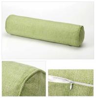 Almohada cilíndrica de lino y algodón, cojín de cabecera de sofá de oficina, extraíble y lavable, Color sólido - details 5