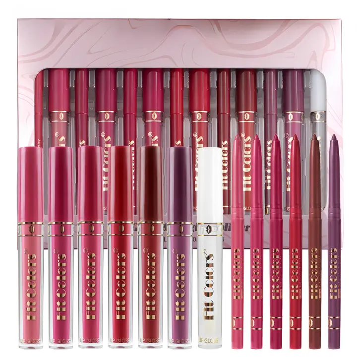Juego de delineador de labios, brillo de labios 6 + 7, Mate, gancho de labios Antiadherente, lápiz de labios impermeable, no es fácil de quitar - 1