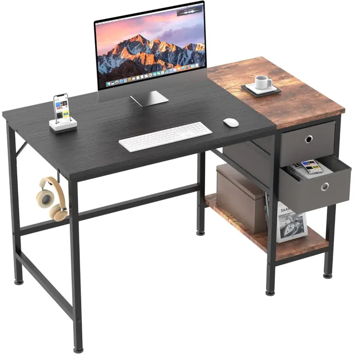 Escritorio de Ordenador para el Hogar Mesa de Escritorio con Cajones para Estudio, Almacenamiento y Trabajo - 1
