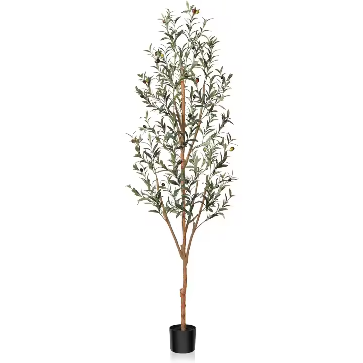 Plantas Artificiales Decorativas 180cm Planta Olivo Artificial Grande Realista Árbol Artificial de Decoración Interior del Hogar Casa Oficina(1PACK) - 1