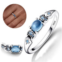 Anillo de concha de estrella de circón azul de Plata de Ley 925 para mujer, joyería de boda, anillos, regalos - details 0