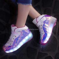 Patinaje sobre ruedas intermitente para niños con zapatos deportivos voladores con luz LED de una rueda - details 3