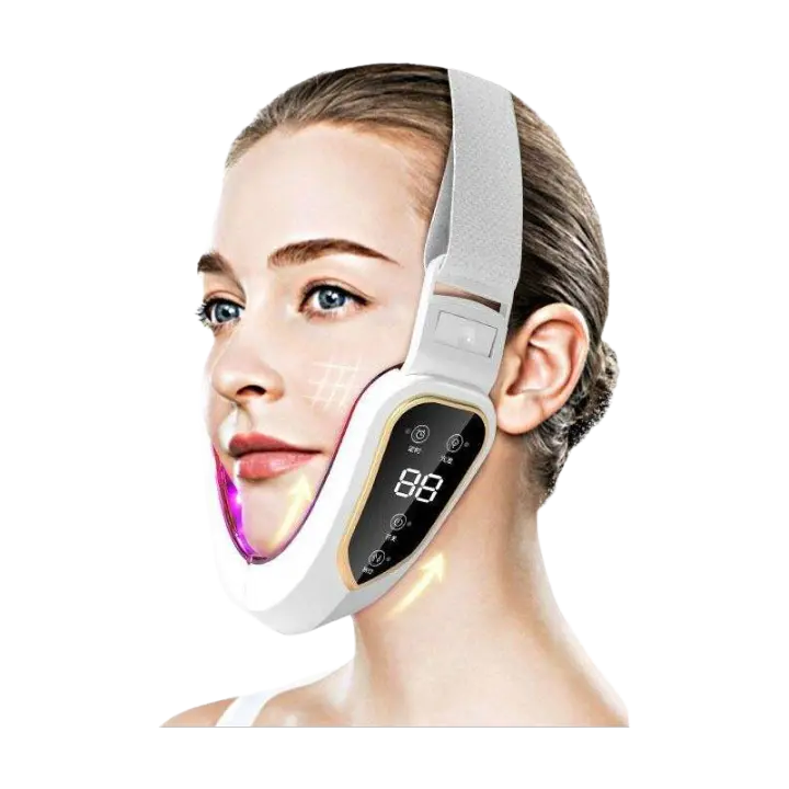Dispositivo De Levantamiento Facial LED Terapia Fotónica Adelgazamiento Facial Masajeador Vibratorio Calentado Doble Mentón V Face Masajeador - 1