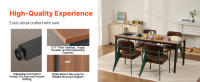 SucceBuy Mesa de comedor rectangular, mesa de madera de 71 pulgadas de largo para 6-8 personas, muebles de estilo granja con patas de hierro, - details 4