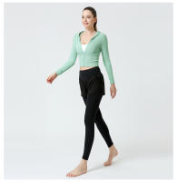 Chaquetas deportivas para mujer Tops con capucha de yoga con cremallera - details 13