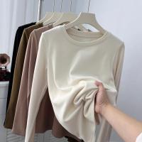 Fleece Thermal Underwear for Women Winter Warm T Shirt Thermo Lingerie Korean Elastic Soft Long Sleeve Undershirt Pullover - details 6