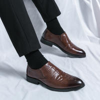 Zapatos de Negocios Formales de Cuero Vintage Británico Cómodos y Transpirables con Tacón Bajo - details 22