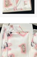 Decoración de satén para niñas Kawaii, hermosos estampados de gatos largos y cortos a la moda, novedad de verano, ropa de dormir exquisita para mujeres, seda - details 6