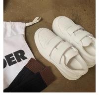 Zapatos blancos de velcro de suela gruesa, nuevos zapatos de tablero deportivos casuales plateados - details 6