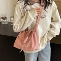 Bolso cruzado con cordón de estilo coreano, bolsa de hombro de gran capacidad, diseño de nicho, ligera y suave, de nailon, de Color sólido, para viaje - details 3
