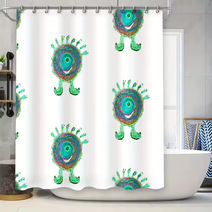 Cortina de ducha blanca, decoración de baños, paneles de ducha de tela impermeables para bañera o cabina, tamaño: 72 x 84 pulgadas (183 cm x - 1