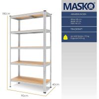 Estantería de Almacenamiento para Cargas Pesadas 180 x 90 x 40 cm, Hasta 875kg, 5 Estantes Ajustables, Tablero de Fibra de Densidad Media y Metal - details 2