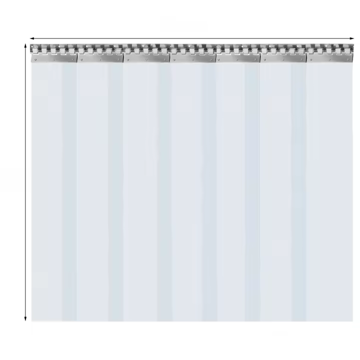Cortina de tira de PVC para puerta de habitación, Kit de plástico suave para congelador, colgante de 18cm x 2m, 7 unidades - 1
