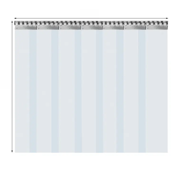 Cortina de tira de PVC para puerta de habitación, Kit de plástico suave para congelador, colgante de 18cm x 2m, 7 unidades - 1