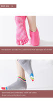 Calcetines de Yoga antideslizantes para mujer, medias de cinco dedos, sin espalda, algodón, silicona, 5 dedos, Ballet, gimnasio, Invierno - details 11