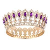 Decoraciones de pastel redondas de tiara de reina princesa europea, coronas barrocas para desfiles, tiaras de rey, coronas de boda brillantes para novias - details 19