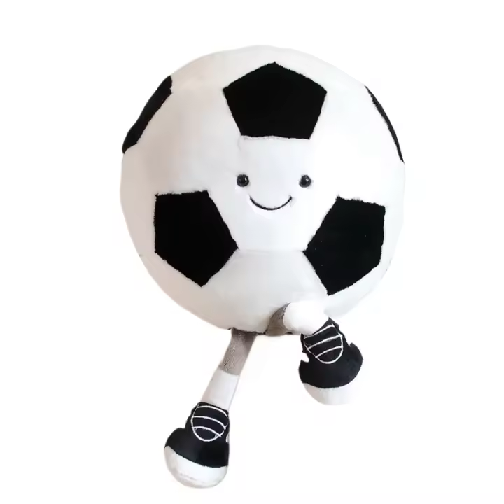 1/2 uds. Adorno de felpa para el hogar, muñeco de peluche con forma divertida de baloncesto y fútbol, muñecos con pies, muñecos de peluche, juguetes, almohada de felpa en forma - 1