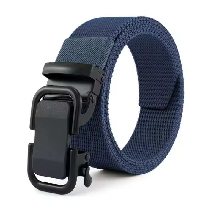 Cinturón de lona con hebilla automática para hombre, cinturón informal Simple de estilo salvaje para Jeans, cinturón de negocios de calidad de marca de lujo - 1