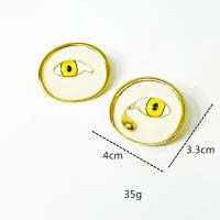 Pendientes De Ojos Vintage En Metal Enlazado Blanco Para Mujeres Joyería De Moda Accesorios De Colección Diaria - details 0