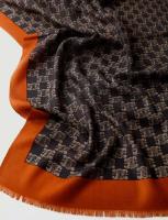 Chal largo de lana para mujer, nueva bufanda cálida con estampado digital de doble uso con logotipo para mujer para primavera, verano, otoño e invierno - details 3