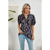 Camiseta holgada con estampado vintage para mujer, ropa de manga corta de estilo coreano a la moda, Top informal con cuello en V para mujer - details 15