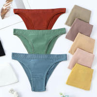 Tanga de algodón acanalado sin costuras para mujer, bragas de Bikini de cintura baja simples, ropa interior deportiva para niñas - details 2