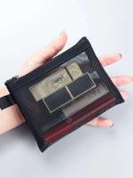 Bolsas de cosméticos transparentes de malla, bolsa de maquillaje negra pequeña y grande, organizador de artículos de tocador de viaje portátil, bolsa de almacenamiento de lápiz labial, 1/3 Uds. - details 5
