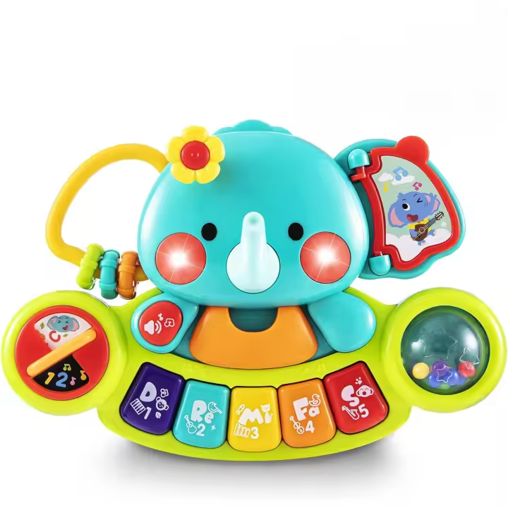 Excitat Musical Elefante Piano Juguete Musical para Bebés de 6 Meses+ con Luz - 1