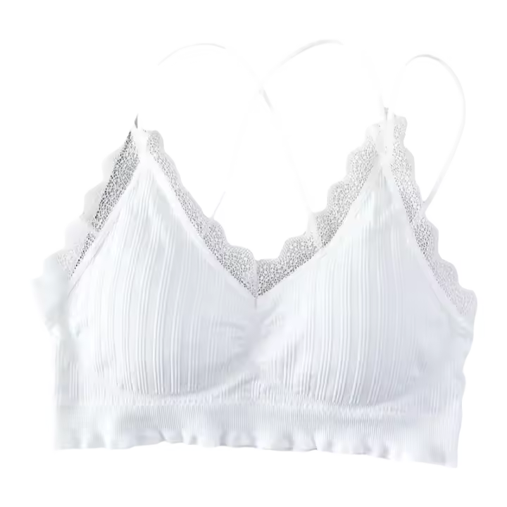 Top Deportivo Transpirable Con Encaje Y Tirantes Cruzados Sexy Sin Costuras Para Mujer Prenda Versátil Para Fitness Y Entrenamiento - 1
