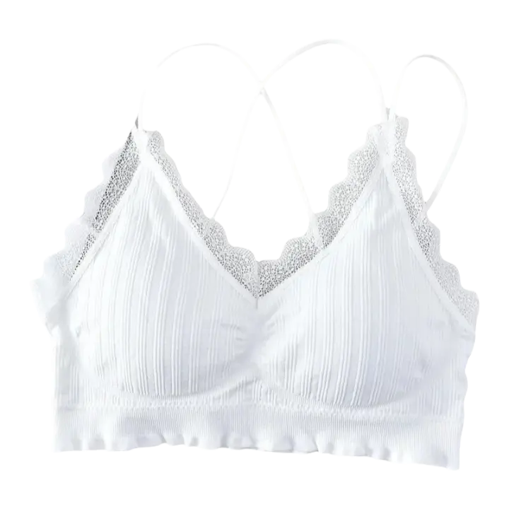 Top Deportivo Transpirable Con Encaje Y Tirantes Cruzados Sexy Sin Costuras Para Mujer Prenda Versátil Para Fitness Y Entrenamiento - 1