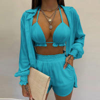 Nuevo conjunto sexy de 3 piezas de pantalones cortos de moda de playa de otoño - details 6