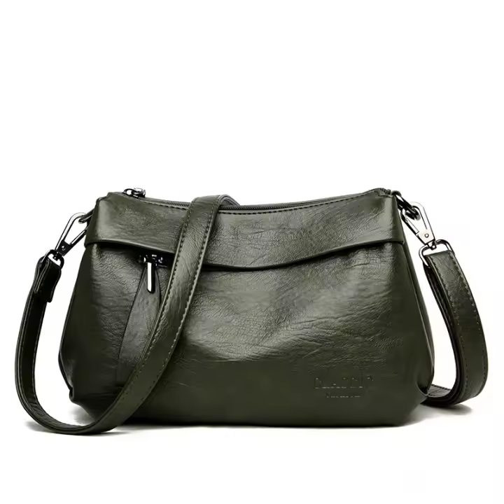 Bolso de hombro grande suave de tres capas para mujer, cruzado, multifuncional - 1