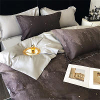 Svetanya Juego de Ropa de Cama con Diseño Floral Pastoral en Amarillo y Morado Tamaño Queen y King Algodón Egipcio Ajustable - details 22