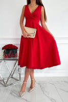 Vestido de verano con cuello en V para mujer, patchwork, temperatura, swing - details 3