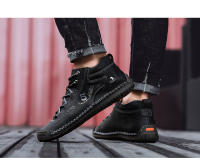 Zapatos informales para hombre, zapatos antideslizantes transpirables de cuero Unisex para caminar, zapatos cosidos a mano para mujer - details 7