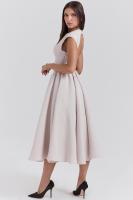 Vestido de noche elegante para mujer con escote en la espalda - Vestido largo sin mangas con pliegues para fiesta, graduación, vacaciones - details 35