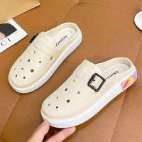 2024 nuevos deslizadores con capucha de suela suave de verano zapatos de playa de madera EVA - details 2
