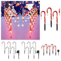 Lámpara Solar de bastón de caramelo, luces solares de atmósfera, iluminación de paisaje, lámpara de jardín de Navidad, LED ESTRELLADO - details 3