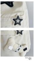Mochila para ordenador portátil Y2K con diseño de estrella para niñas, mochila escolar de gran capacidad para estudiantes adolescentes, mochila de pana, bolso de hombro con doble correa - details 2