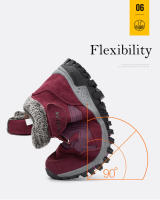 Botas de invierno cálidas de algodón para mujer, zapatos deportivos para exteriores, botas de nieve antideslizantes, botines de nieve antifrío para senderismo para mujer - details 10