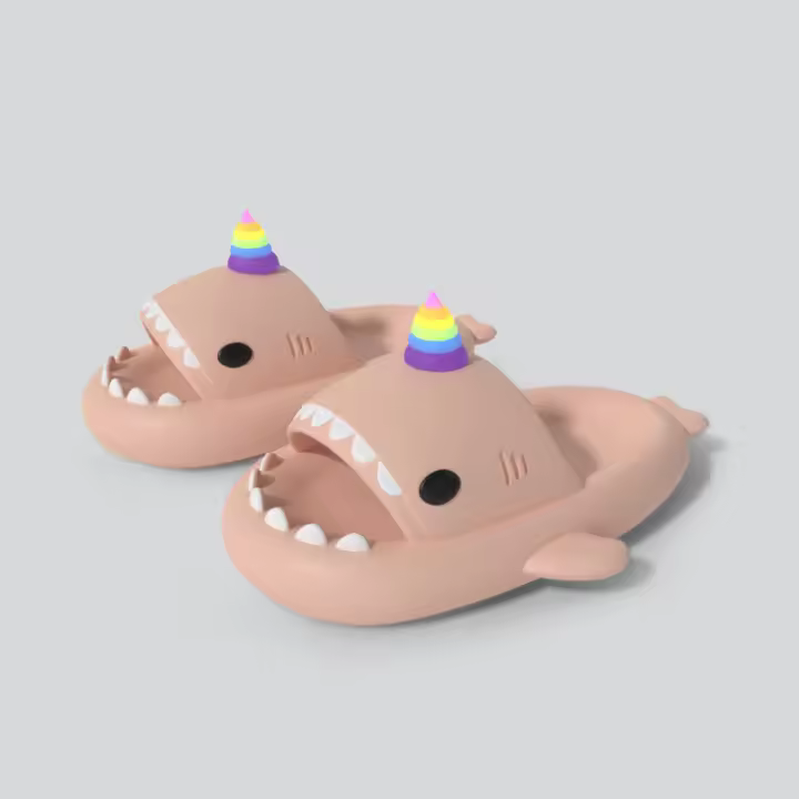 Zapatillas infantiles con forma de pez de dibujos animados, antideslizantes, de secado rápido, súper suaves - 1